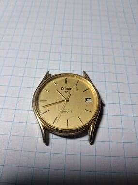 Pulsar Gold Tone Quartz Dress Watch - Gold Dial